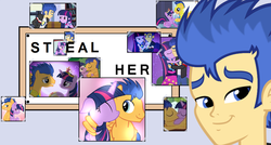 Size: 1112x594 | Tagged: safe, flash sentry, twilight sparkle, equestria girls, g4, my little pony equestria girls, my little pony equestria girls: rainbow rocks, do it for her, exploitable meme, female, flash sentry savior of the universe, flashface, hug, kiss on the lips, kissing, looking at each other, looking at someone, male, meme, ship:flashlight, shipping, straight, twilight sparkle (alicorn), waifu, waifu thief, winghug, wings