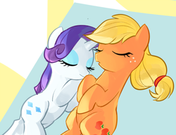 Size: 500x384 | Tagged: safe, artist:pan, applejack, rarity, g4, female, lesbian, ship:rarijack, shipping, sleeping