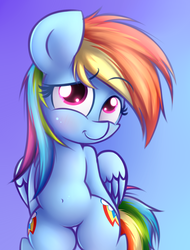 Size: 1600x2100 | Tagged: safe, artist:heavymetalbronyyeah, rainbow dash, pegasus, pony, g4, belly button, bipedal, blushing, both cutie marks, cute, female, mare, simple background, solo, standing