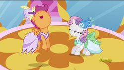 Size: 1920x1080 | Tagged: safe, screencap, scootaloo, sweetie belle, g4, make new friends but keep discord, animation error