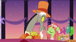 Size: 1920x1080 | Tagged: safe, screencap, discord, tree hugger, g4, make new friends but keep discord, my little pony: friendship is magic, out of context