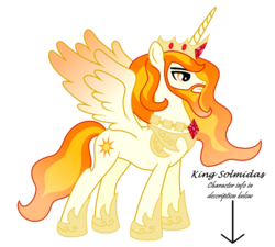 Size: 1024x922 | Tagged: safe, artist:aleximusprime, oc, oc only, oc:king solmidas, alicorn, pony, age of the alicorns, alicorn oc, beard, crown, facial hair, hoof shoes, jewelry, male, peytral, regalia, simple background, solo, stallion, transparent background