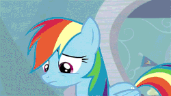 Size: 532x299 | Tagged: safe, screencap, discord, rainbow dash, g4, make new friends but keep discord, tanks for the memories, animated, evil grin, gif, how the grinch stole christmas, rainbow grinch, the grinch