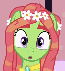 Size: 514x568 | Tagged: safe, screencap, tree hugger, pony, g4, make new friends but keep discord, :o, cropped, reaction image, solo
