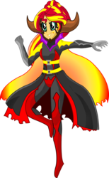 Size: 1024x1666 | Tagged: safe, artist:lifes-remedy, sunset shimmer, equestria girls, g4, fairy tail, female, mirajane strauss, satan soul, simple background, sitri, solo, sunset satan, transparent background