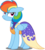 Size: 4000x4456 | Tagged: dead source, safe, artist:xebck, rainbow dash, pegasus, pony, g4, make new friends but keep discord, absurd resolution, alternate hairstyle, clothes, dress, female, floppy ears, folded wings, gala dress, glare, grumpy, jealous, looking at you, mare, rainbow dash always dresses in style, simple background, solo, transparent background, vector, wings