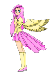 Size: 2480x3508 | Tagged: safe, artist:bloodheartblade, fluttershy, human, g4, female, high res, humanized, solo, winged humanization