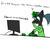 Size: 1024x1024 | Tagged: safe, artist:unity, queen chrysalis, zerg, g4, clothes, dork, dorkalis, fangs, glasses, magic, monitor, ponytail, starcraft, sweater