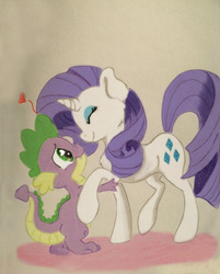 Size: 1808x2244 | Tagged: safe, artist:thorinstrawberry, rarity, spike, g4, female, heart, male, ship:sparity, shipping, straight