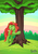 Size: 955x1351 | Tagged: safe, artist:mysticalpha, tree hugger, earth pony, pony, g4, make new friends but keep discord, cute, eyebrows, eyes closed, female, happy, hug, huggerbetes, mare, open mouth, open smile, pun, signature, smiling, solo, tree, tree hugger hugging a tree, visual pun