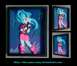 Size: 1325x1132 | Tagged: safe, artist:the-paper-pony, sonata dusk, equestria girls, g4, my little pony equestria girls: rainbow rocks, craft, female, shadowbox, solo