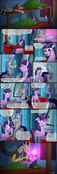 Size: 900x2707 | Tagged: safe, artist:bonaxor, discord, twilight sparkle, oc, oc:prince rigel, alicorn, bat pony, pony, comic:journey to the lunar republic, g4, armor, bunk bed, comic, dream, female, food, magic, male, mare, night guard, plushie, stallion, this will end in fire, this will end in pain, this will not end well, twilight sparkle (alicorn), whipped cream
