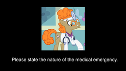 Size: 1600x900 | Tagged: safe, doctor muffin top, earth pony, pony, g4, doctor, emergency medical hologram, emh, head mirror, male, solo, stallion, star trek, star trek: voyager