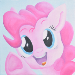 Size: 3708x3730 | Tagged: safe, artist:snowzahedghog, artist:wreck-itralph, pinkie pie, g4, female, high res, oil painting, painting, solo, traditional art, underhoof