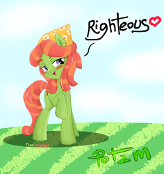 Size: 1700x1800 | Tagged: safe, artist:potzm, tree hugger, pony, g4, make new friends but keep discord, blushing, cute, female, huggerbetes, righteous, solo
