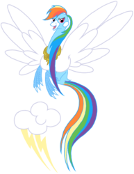 Size: 702x909 | Tagged: safe, artist:kuruttra, rainbow dash, altaria, bird, g4, female, pokefied, pokémon, simple background, solo, species swap, spread wings, transparent background, wings
