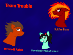 Size: 1024x768 | Tagged: safe, artist:shardianofwhitefire, oc, oc:spitfire blaze, ponified, vanellope von schweetz, wreck-it ralph, wreck-it ralph (character)