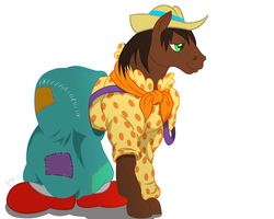 Size: 2500x2000 | Tagged: safe, artist:penny, trouble shoes, earth pony, pony, appleoosa's most wanted, g4, clothes, clown outfit, hat, high res, male, rodeo clown, shoes, simple background, solo, stallion, white background