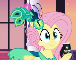 Size: 1275x1017 | Tagged: safe, edit, edited screencap, screencap, fluttershy, pony, g4, make new friends but keep discord, :i, cropped, female, hoof hold, image macro, meme, salt, salty, solo, we bought two cakes