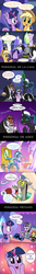 Size: 1927x14393 | Tagged: safe, artist:doublewbrothers, adagio dazzle, applejack, discord, fido, flam, flim, gilda, king sombra, lord tirek, nightmare moon, queen chrysalis, rover, smarty pants, sonata dusk, spot, starlight glimmer, trixie, twilight sparkle, alicorn, diamond dog, griffon, pony, castle sweet castle, g4, my little pony: friendship is magic, the cutie map, bucket, clothes, comedy, comic, costume, crying, exploitable meme, female, is this supposed to be humorous, maid, mare, meme, mop, pancakes, plunger, plushie, season 5 comic marathon, spanish, tears of joy, toilet, translation, twilight sparkle (alicorn), tyrant sparkle