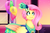 Size: 1280x844 | Tagged: safe, artist:samandriilrf, fluttershy, g4, make new friends but keep discord, my little pony: friendship is magic, :i, clothes, dress, female, gala dress, scene interpretation, solo, we bought two cakes