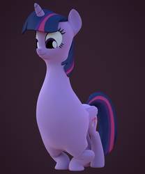 Size: 1000x1200 | Tagged: safe, artist:3d thread, artist:creatorofpony, twilight sparkle, alicorn, pony, g4, 3d, 3d model, blender, deformed, female, mare, modified, smiling, solo, spore, twilight sparkle (alicorn), wat