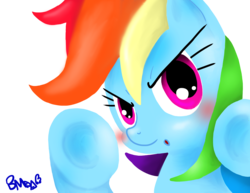 Size: 3300x2550 | Tagged: safe, artist:bonellimelon, rainbow dash, g4, cute, female, high res, solo, wanna fight