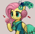 Size: 695x677 | Tagged: safe, artist:kei05, fluttershy, snail, g4, make new friends but keep discord, clothes, dress, female, gala dress, smiling, solo