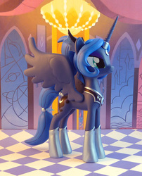 Size: 727x900 | Tagged: safe, artist:krowzivitch, idw, princess luna, alicorn, pony, g4, reflections, spoiler:comic, alternate hairstyle, craft, evil counterpart, evil luna, female, figurine, mirror universe, sculpture, solo