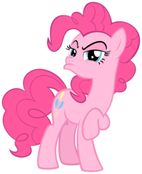 Size: 840x1023 | Tagged: safe, artist:sollace, pinkie pie, earth pony, pony, g4, the cutie map, female, show accurate, simple background, solo, suspicious, transparent background, unamused, vector, when she doesn't smile