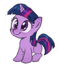 Size: 371x423 | Tagged: dead source, safe, artist:baekgup, twilight sparkle, pony, unicorn, g4, cute, female, filly, filly twilight sparkle, simple background, solo, twiabetes, twismile, white background