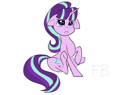 Size: 2048x1536 | Tagged: safe, artist:fiona brown, starlight glimmer, pony, unicorn, g4, cute, female, floppy ears, glimmerbetes, mare, puppy dog eyes, sad, sad face, sadlight glimmer, sitting, solo