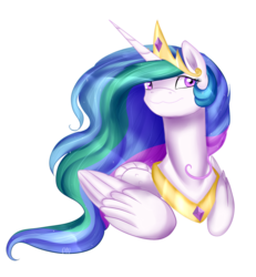 Size: 800x867 | Tagged: safe, artist:spooky-unicorn, princess celestia, pony, g4, :3, female, mare, simple background, smiling, solo, transparent background