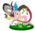 Size: 800x714 | Tagged: dead source, safe, artist:xch4rm1n5x, discord, fluttershy, g4, deviantart watermark, female, flower, male, obtrusive watermark, ship:discoshy, shipping, simple background, smiling, straight, transparent background, watermark