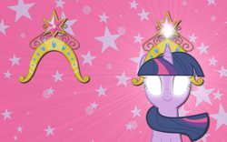 Size: 2560x1600 | Tagged: safe, artist:alicehumansacrifice0, artist:pageturner1988, twilight sparkle, g4, big crown thingy, female, glowing eyes, solo, the elements in action, vector, wallpaper