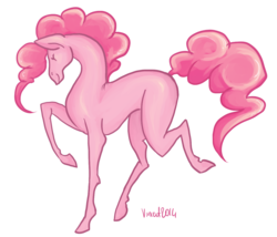 Size: 1309x1119 | Tagged: safe, artist:vautaryt, pinkie pie, horse, g4, blank flank, female, raised hoof, solo