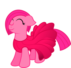 Size: 2771x2628 | Tagged: safe, artist:bryastar, oc, oc only, oc:rose, clothes, dress, female, filly, high res, not pinkie pie, pink, simple background, smiling, solo, transparent background