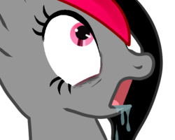 Size: 720x576 | Tagged: safe, artist:lazerblues, oc, oc only, oc:miss eri, black and red mane, drool, emo, reaction image, solo, two toned mane