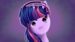 Size: 1920x1080 | Tagged: safe, artist:skardan, artist:winterrrr, twilight sparkle, g4, female, headphones, solo, vector, wallpaper