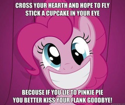 Size: 310x260 | Tagged: safe, pinkie pie, g4, female, image macro, meme, misspelling, smiling, solo