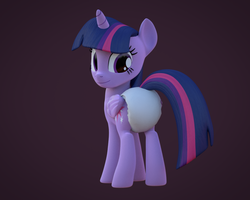 Size: 1050x840 | Tagged: safe, artist:creatorofpony, twilight sparkle, alicorn, pony, g4, 3d, blender, diaper, female, non-baby in diaper, solo, twilight sparkle (alicorn)