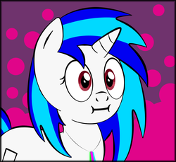 Size: 1252x1149 | Tagged: safe, artist:zomgitsalaura, dj pon-3, vinyl scratch, pony, g4, make new friends but keep discord, :i, female, solo, we bought two cakes, wrong eye color
