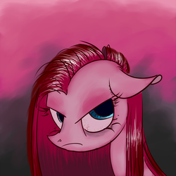 Size: 1000x1000 | Tagged: dead source, safe, artist:php15, pinkie pie, g4, female, floppy ears, grumpy, pinkamena diane pie, portrait, solo