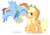 Size: 938x650 | Tagged: safe, artist:dm29, applejack, rainbow dash, earth pony, pegasus, pony, g4, appreciation, backwards cutie mark, cheek kiss, cider, cute, dashabetes, duo, female, heart, jackabetes, julian yeo is trying to murder us, simple background, transparent background