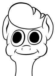 Size: 500x678 | Tagged: safe, artist:scaryface, artist:xchan, oc, oc only, bread pony, food pony, original species, bread, lineart, monochrome, pure unfiltered evil, simple background, solo, the almighty loaf, transparent background