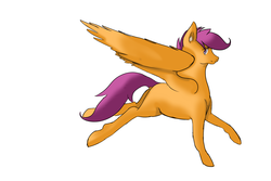 Size: 1500x1000 | Tagged: safe, artist:greensushiroll, scootaloo, g4, female, older, scootaloo can fly, solo