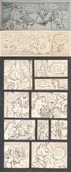 Size: 1428x3481 | Tagged: safe, artist:raph13th, bulk biceps, princess celestia, spike, twilight sparkle, alicorn, pony, g4, ask, basket, black and white, comic, female, grayscale, mare, tumblr, twilight sparkle (alicorn)