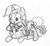 Size: 843x779 | Tagged: safe, anonymous artist, bon bon, lyra heartstrings, sweetie drops, g4, adorabon, cute, eye contact, female, floppy ears, lesbian, looking at each other, lyrabetes, monochrome, on top, prone, ship:lyrabon, shipping, sketch, smiling, traditional art