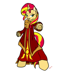 Size: 1200x1500 | Tagged: safe, artist:novaspark, sunset shimmer, pony, unicorn, g4, bipedal, clothes, female, solo