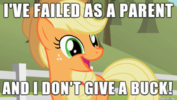 Size: 610x343 | Tagged: safe, applejack, g4, i've failed as a parent, image macro, meme